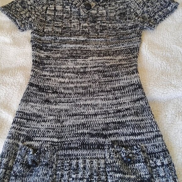 Black Gray Knit Sweater Bodycon dress - Picture 4 of 10